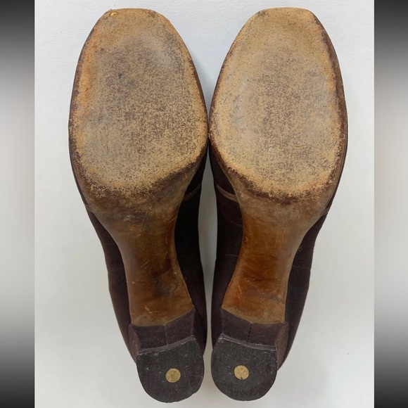 VTG 1930s Peep Toe Suede Heels Pumps Sz 8AAAA - Picture 6 of 6
